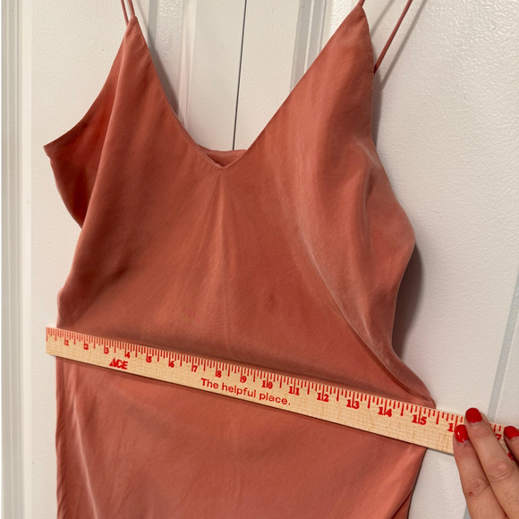 NEW! Anine Bing XS Silky Bay Slip Dress Midi Sexy 90's Style Rose Pink VNeck 0 2 - Picture 13 of 16